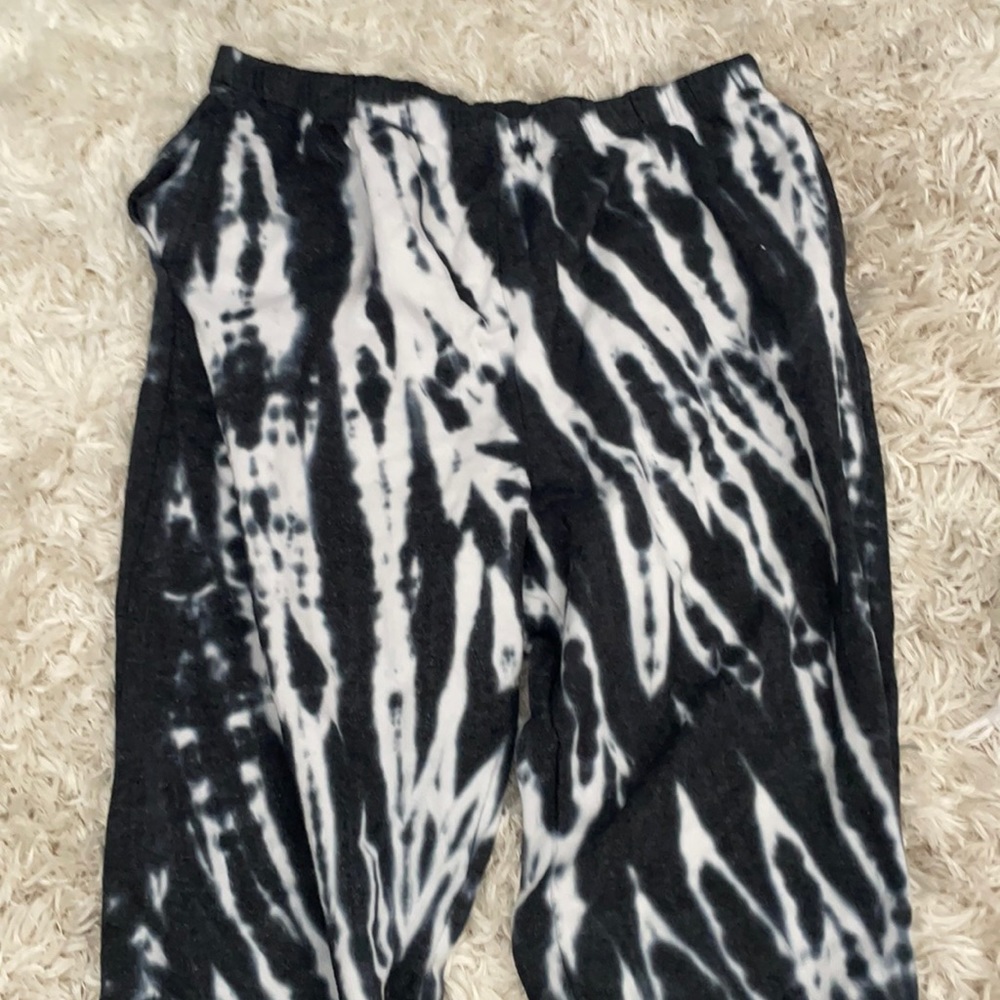 black and white tie dye sweatpants